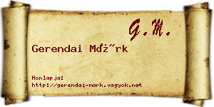 Gerendai Márk névjegykártya