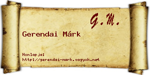 Gerendai Márk névjegykártya